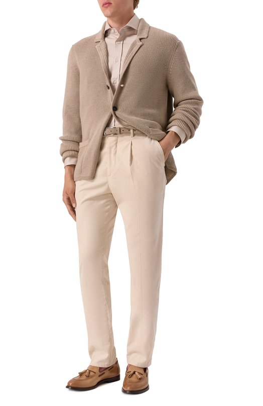 Хлопковая сорочка Brunello Cucinelli MW6041718 Бежевый  MW6041718 Фото 2