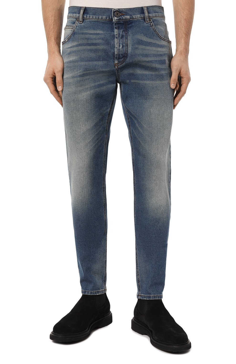 Джинсы BALMAIN синего цвета по цене 87650 руб., арт. BH1MG000DD64, фото 3 Джинсы BALMAIN, арт. BH1MG000DD64, фото 3