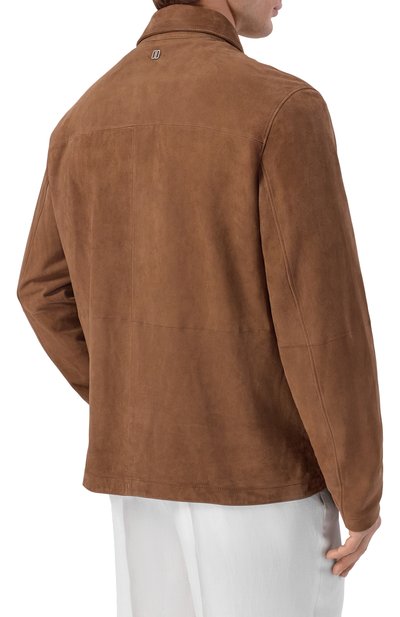 Замшевая рубашка DUNO коричневого цвета по цене 76100 руб., арт. C0REX/B0LGHERI, фото 4 Замшевая рубашка DUNO, арт. C0REX/B0LGHERI, фото 4