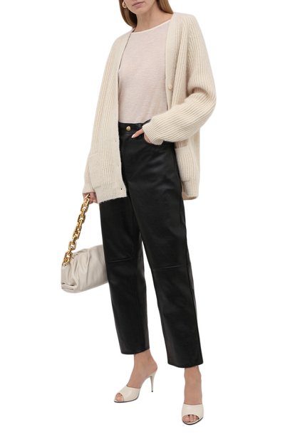 Кожаные брюки CELINE черного цвета по цене 277500 руб., арт. 2G238280D, фото 2 Кожаные брюки CELINE, арт. 2G238280D, фото 2