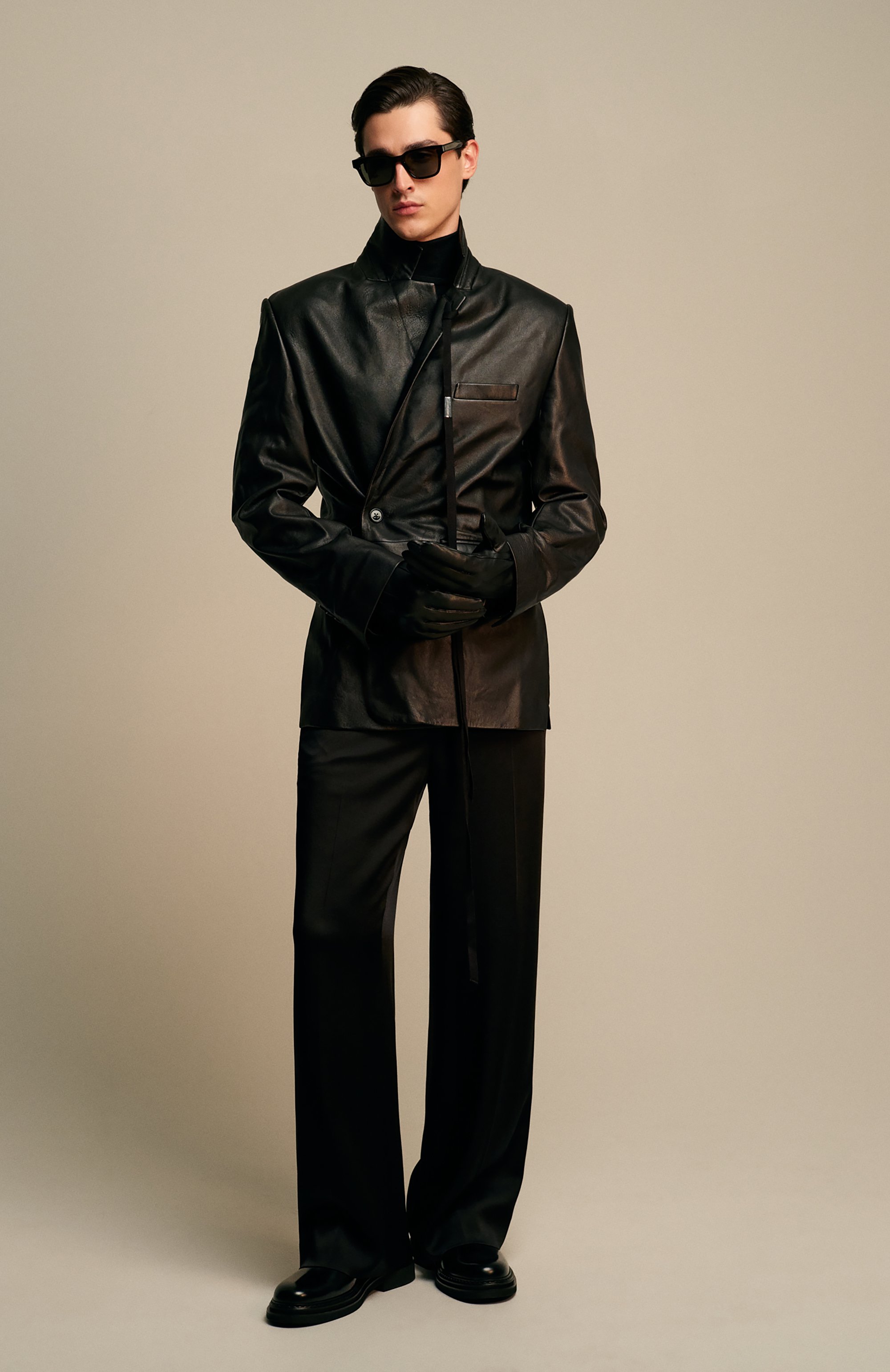 Кожаный пиджак ANN DEMEULEMEESTER, арт. B0012054/LT038, фото 6