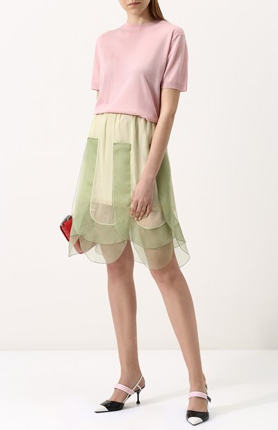Полупрозрачная мини-юбка с фестонами PRADA, арт. P133N-1QC1-F0JK6, фото 2