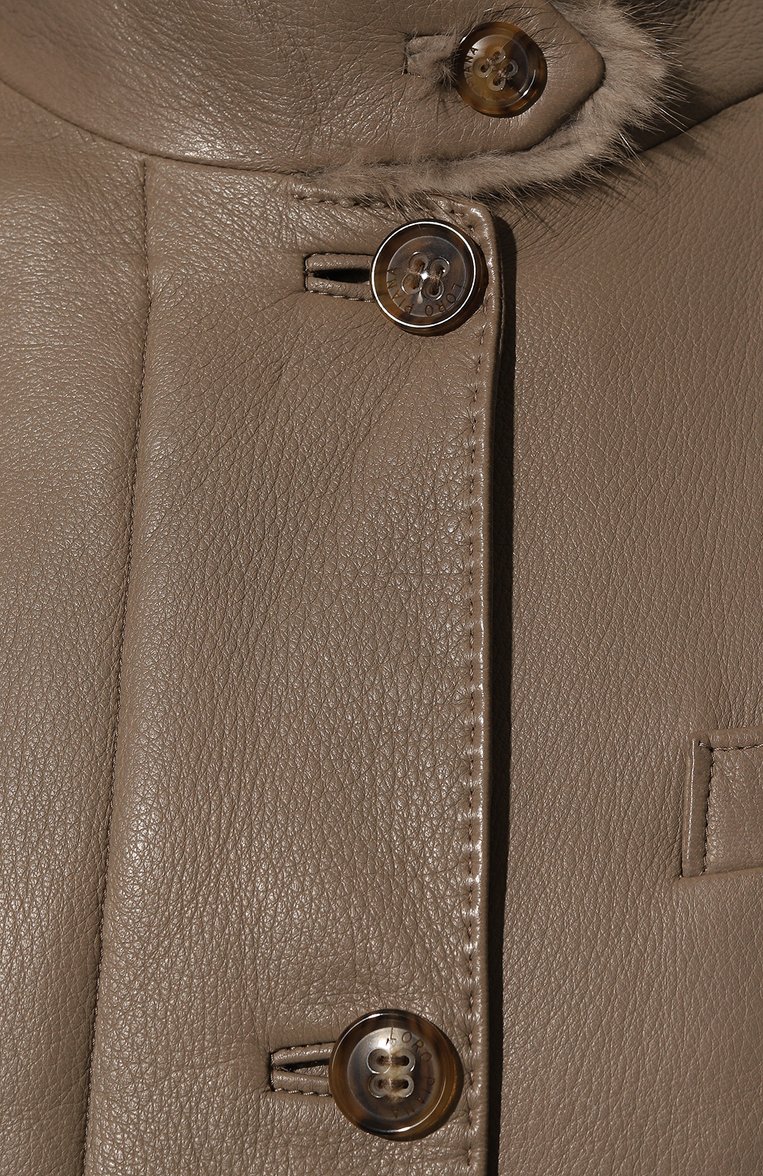 Кожаная куртка с отделкой из меха норки LORO PIANA, арт. FAE5511, фото 5