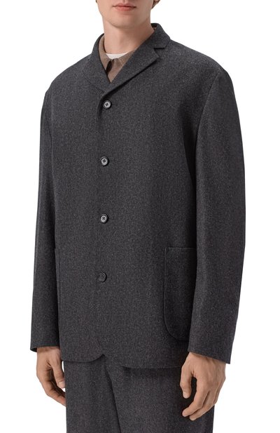 Шерстяной пиджак JIL SANDER темно-серого цвета по цене 386000 руб., арт. J22SW0188/J40333, фото 3 Шерстяной пиджак JIL SANDER, арт. J22SW0188/J40333, фото 3
