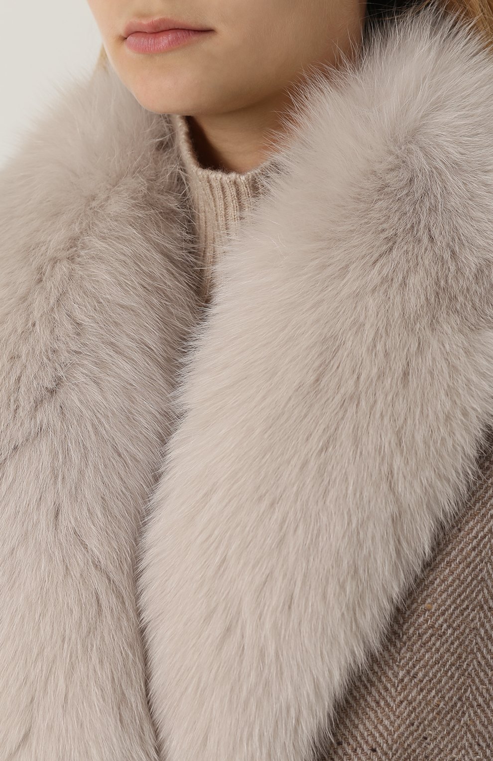 Жилет с поясом и отделкой из меха лисы LORO PIANA, арт. FAG3840, фото 5