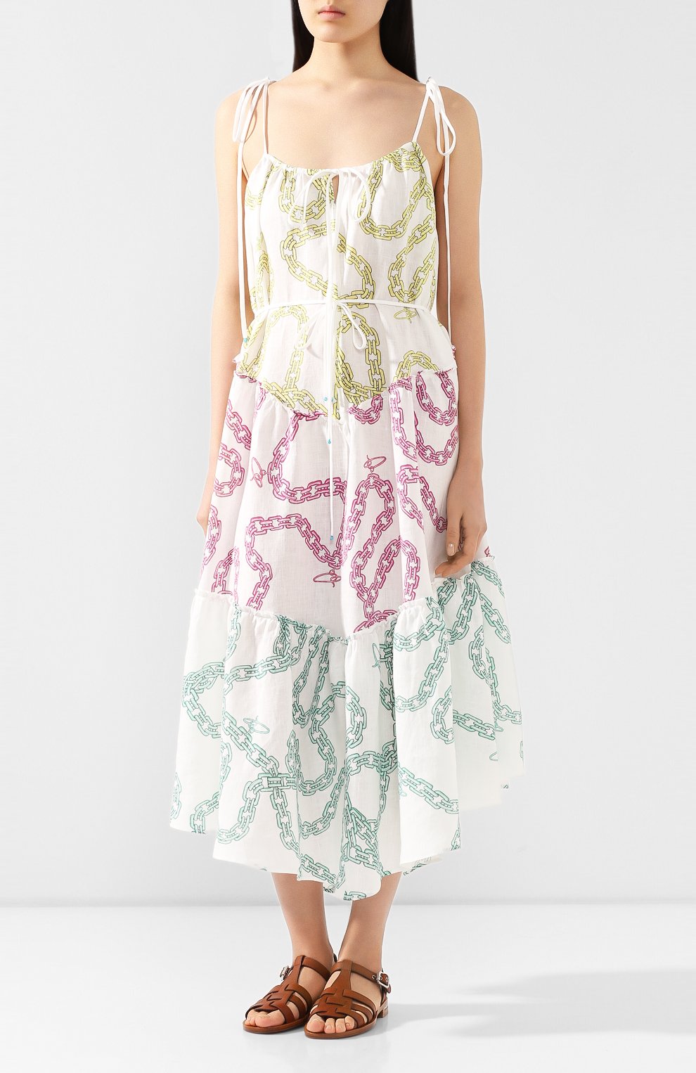 Льняной платье A MERE CO разноцветного цвета по цене 43700 руб., арт. AMC/SS2003, фото 3 Льняной платье A MERE CO, арт. AMC/SS2003, фото 3