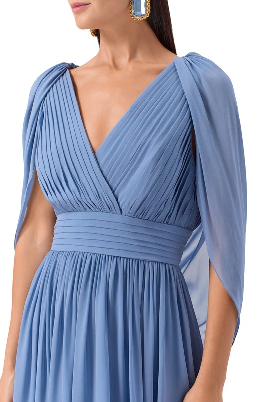 Шелковое платье Elie Saab D0838NP25/SI001 Голубой  D0838NP25/SI001 Фото 5