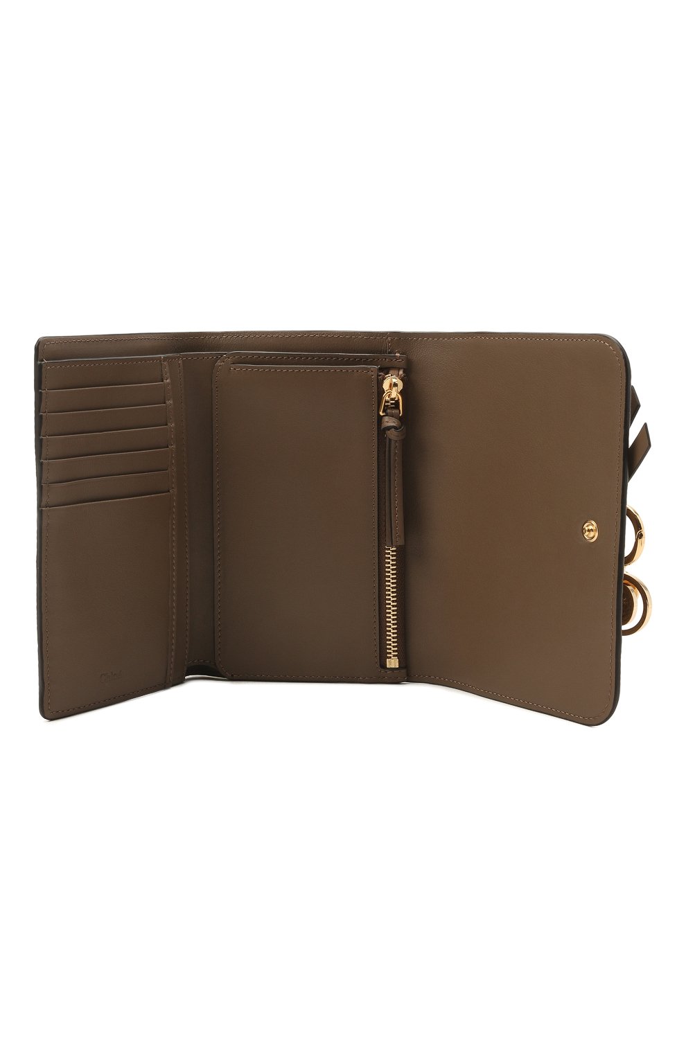 Кожаное портмоне CHLOÉ хаки цвета по цене 65550 руб., арт. CHC21SP943C62, фото 3 Кожаное портмоне CHLOÉ, арт. CHC21SP943C62, фото 3