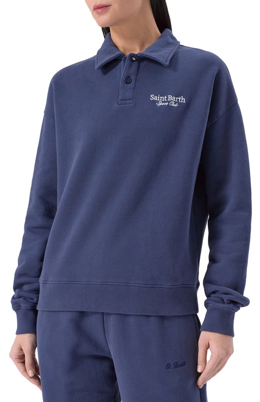 Хлопковое поло MC2 Saint Barth BENE001-02983I/BERENICE Синий  BENE001-02983I/BERENICE Фото 3