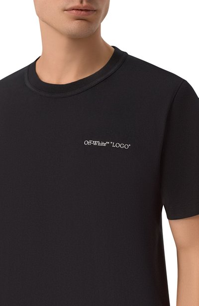 Хлопковая футболка OFF-WHITE черного цвета по цене 27900 руб., арт. 0MAA16MF26JER00L0, фото 5 Хлопковая футболка OFF-WHITE, арт. 0MAA16MF26JER00L0, фото 5