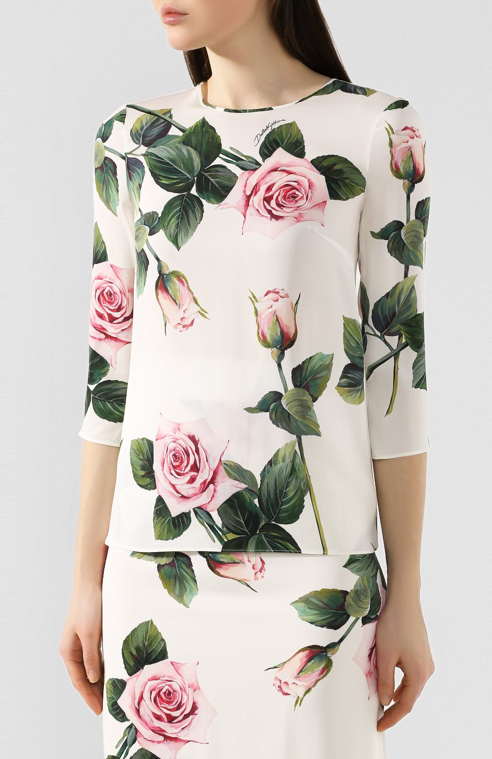 Шелковая блузка DOLCE & GABBANA, арт. F7ZZDT/FSAZD, фото 3