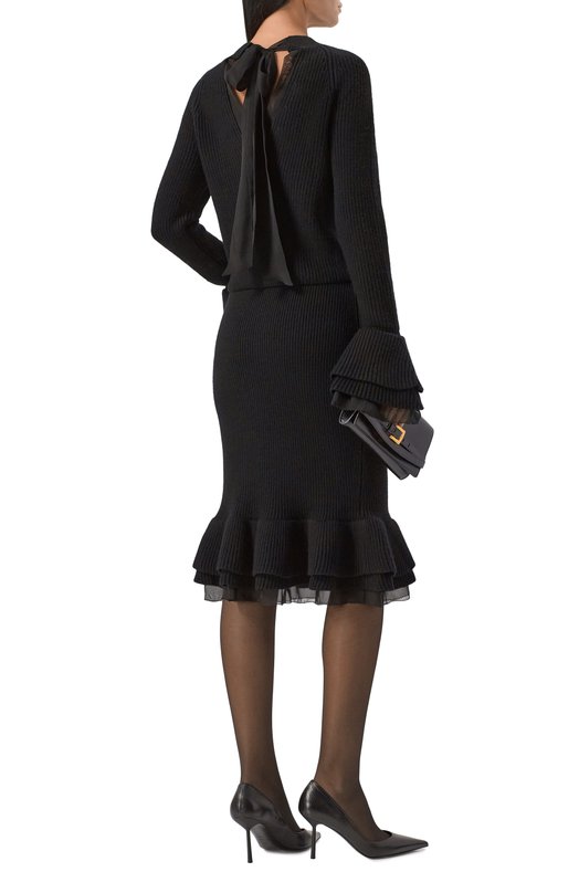 Шерстяной пуловер Nina Ricci 25AMPU012/ML0581 Чёрный  25AMPU012/ML0581 Фото 2