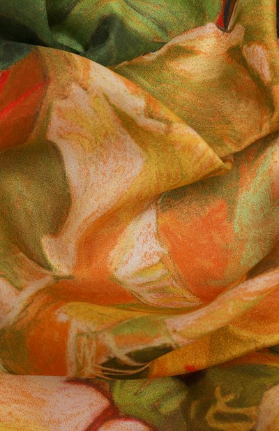 Шелковый платок настурция GOURJI разноцветного цвета по цене 15980 руб., арт. T21NS1, фото 3 Шелковый платок настурция GOURJI, арт. T21NS1, фото 3