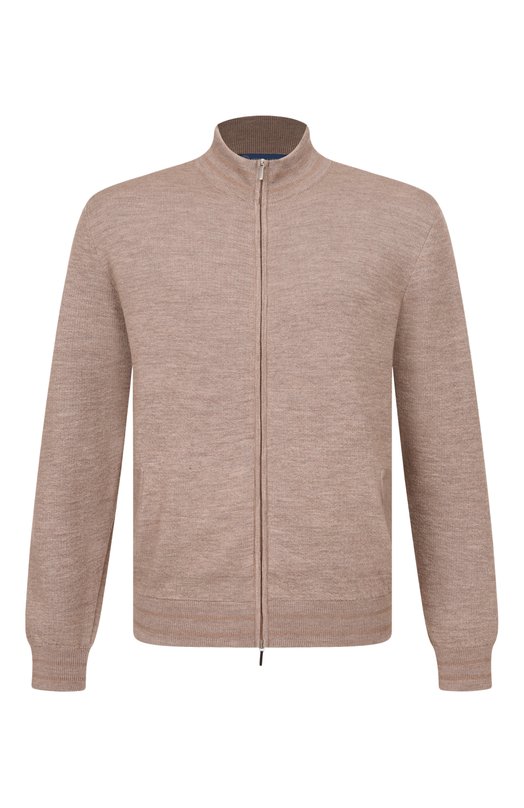 Кардиган из хлопка и шерсти Andrea Campagna TS02-2121 Бежевый TS02-2121