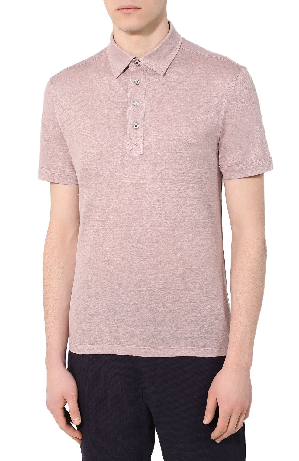 Льняное поло ZEGNA розового цвета по цене 39950 руб., арт. UU564/723, фото 3 Льняное поло ZEGNA, арт. UU564/723, фото 3