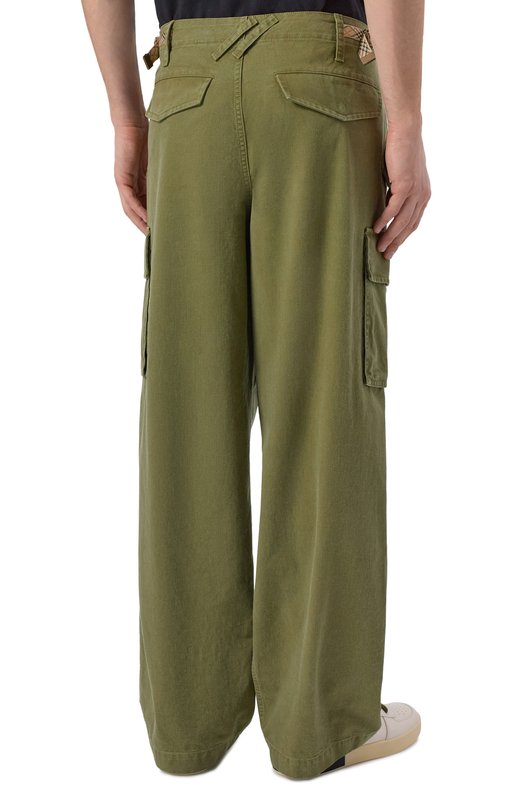 Хлопковые брюки-карго Burberry 8116438 Хаки  8116438 Фото 4