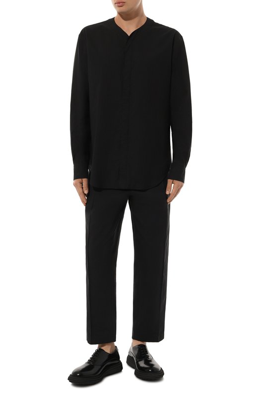 Рубашка из хлопка и шелка Giorgio Armani GM000225/TE11313 Чёрный  GM000225/TE11313 Фото 2