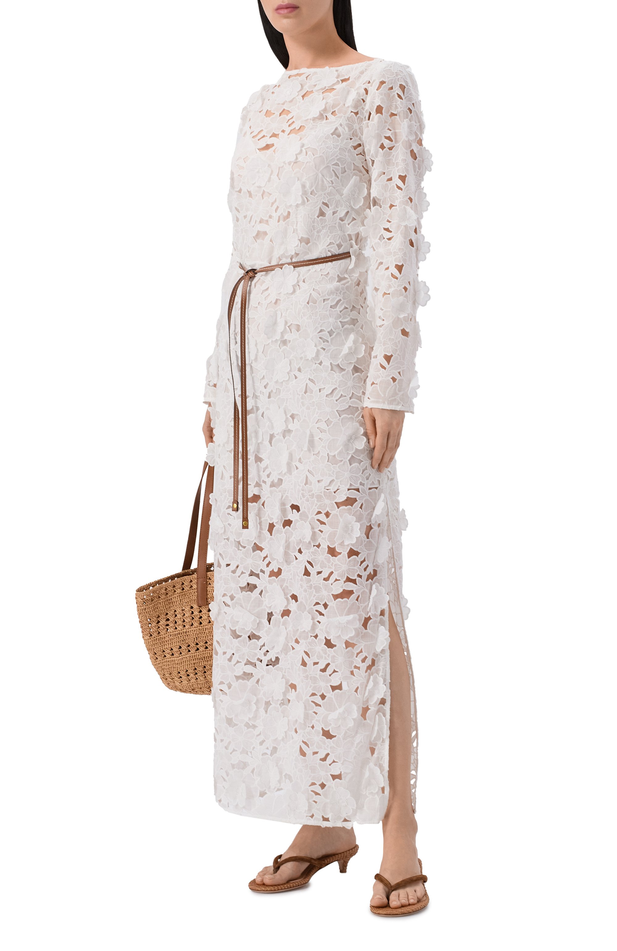 Хлопковое платье ZIMMERMANN белого цвета по цене 199500 руб., арт. 6816DRS264, фото 2 Хлопковое платье ZIMMERMANN, арт. 6816DRS264, фото 2