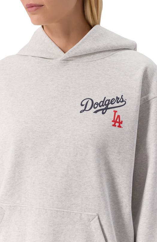Хлопковое худи Sporty & Rich x LA Dodgers Sporty and Rich ST070627666GY03 Серый  ST070627666GY03 Фото 5