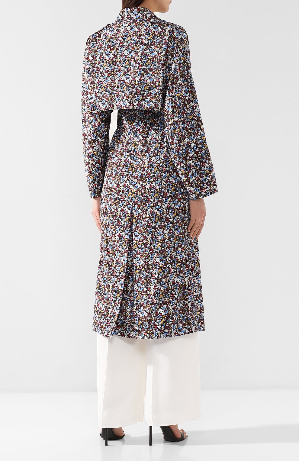 Пальто с поясом VICTORIA BECKHAM разноцветного цвета по цене 124000 руб., арт. CT TRN 8802C MSS19 MINI FL0RAL TAFFETA, фото 4 Пальто с поясом VICTORIA BECKHAM, арт. CT TRN 8802C MSS19 MINI FL0RAL TAFFETA, фото 4