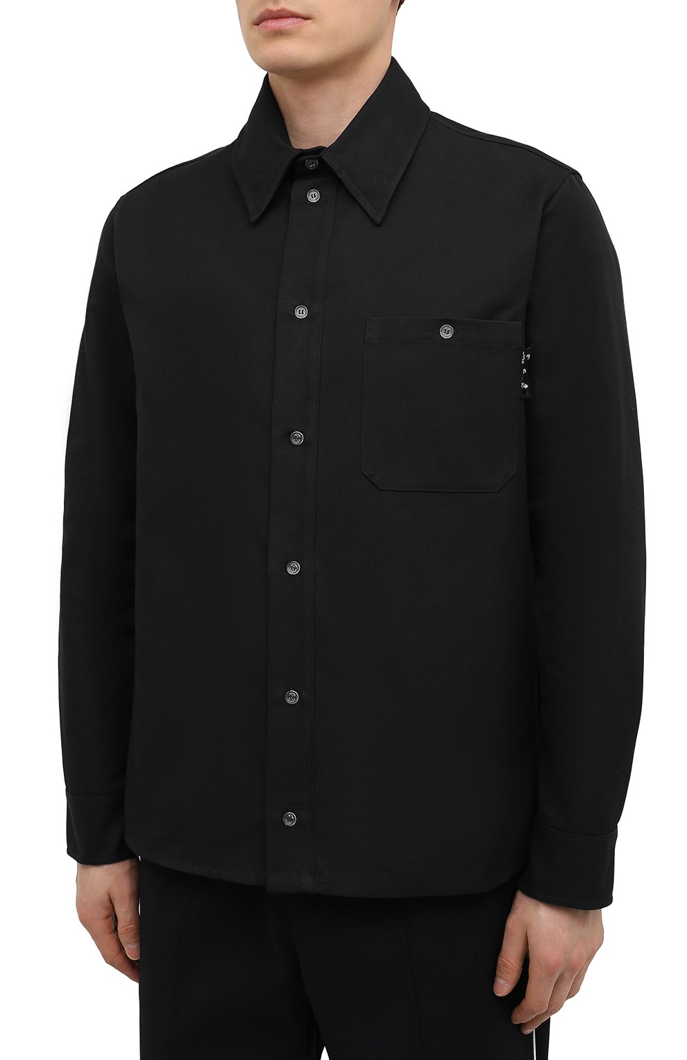 Хлопковая рубашка OFF-WHITE черного цвета по цене 46750 руб., арт. 0MGA137F20FAB0011001, фото 3 Хлопковая рубашка OFF-WHITE, арт. 0MGA137F20FAB0011001, фото 3