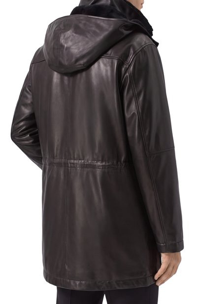 Кожаная парка с подкладкой из норки MVST, арт. M25.1PM.0006/BIG SIZE/CREAM NAPA, фото 4