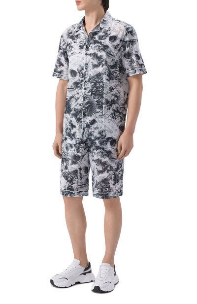 Шорты изо льна и хлопка PHILIPP PLEIN черно-белого цвета по цене 76250 руб., арт. SAFC MRT1641 PTE003N, фото 2 Шорты изо льна и хлопка PHILIPP PLEIN, арт. SAFC MRT1641 PTE003N, фото 2