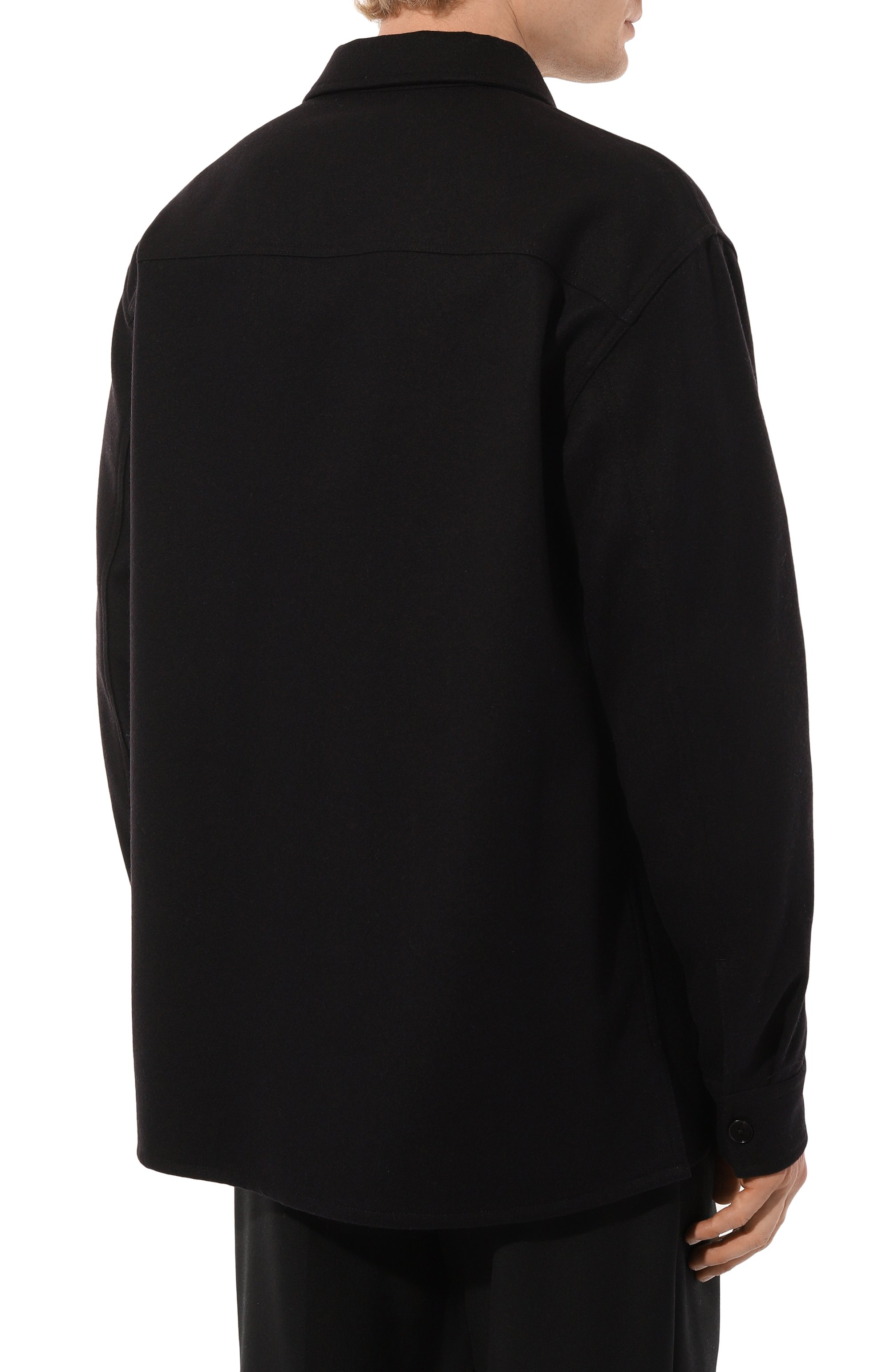 Шерстяная куртка-рубашка JIL SANDER черного цвета по цене 156000 руб., арт. J47DL0131/J40182, фото 4 Шерстяная куртка-рубашка JIL SANDER, арт. J47DL0131/J40182, фото 4