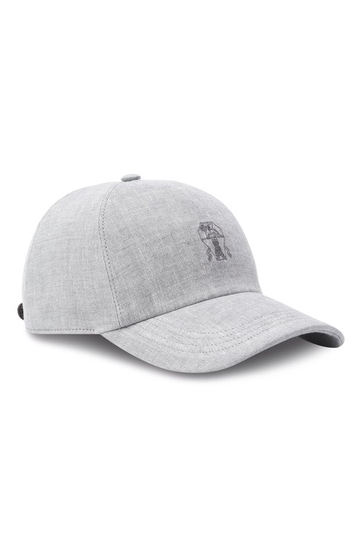 Льняная бейсболка Brunello Cucinelli MCAP91016 Серый MCAP91016
