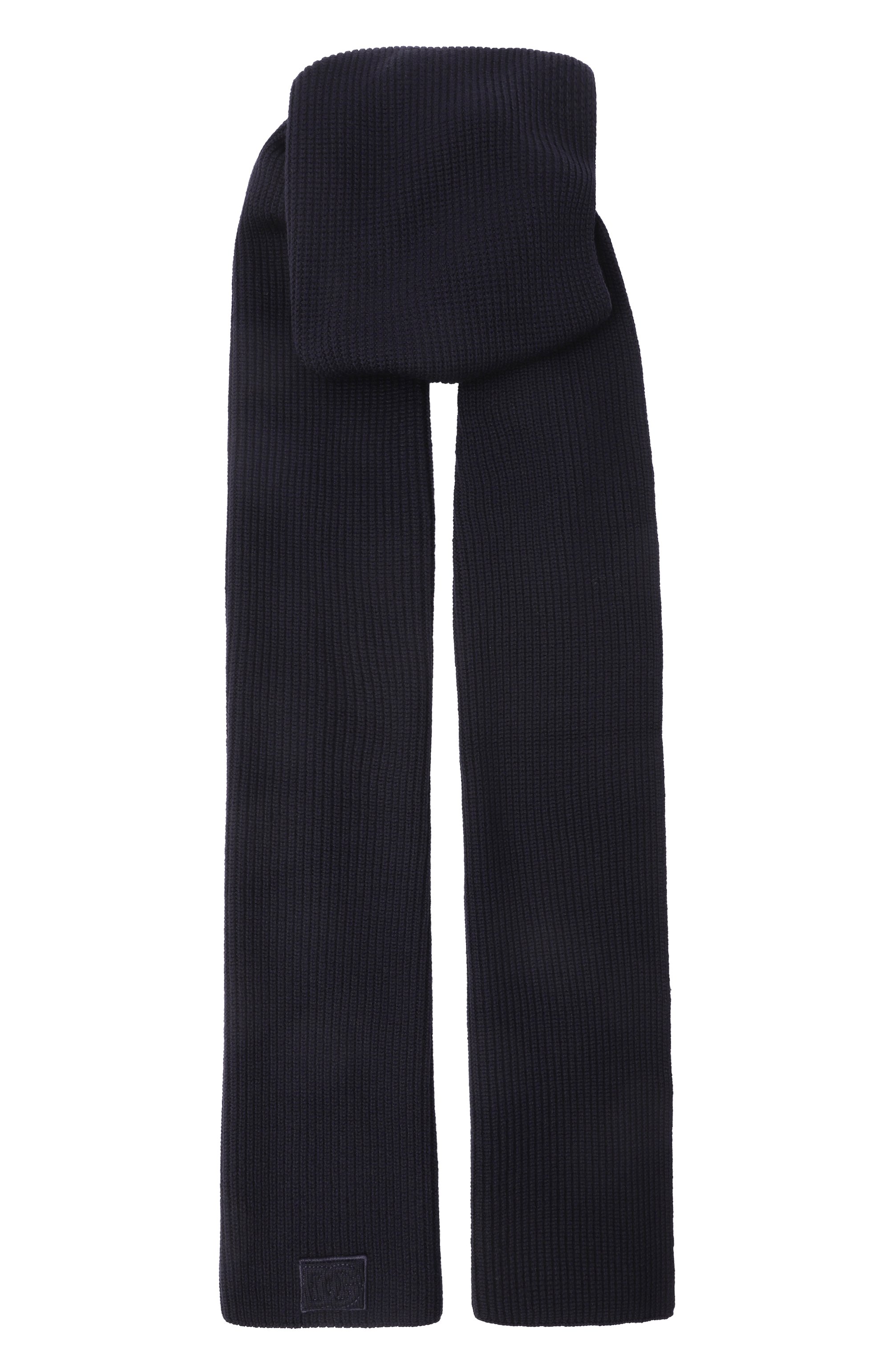 Шерстяной шарф DOLCE & GABBANA темно-синего цвета по цене 42100 руб., арт. GX13KZ/JDVCI, фото 1 Шерстяной шарф DOLCE & GABBANA, арт. GX13KZ/JDVCI, фото 1