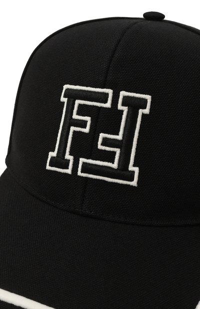 Хлопковая бейсболка FENDI черного цвета по цене 53550 руб., арт. FXQ983/AN0K/F0ZE7, фото 4 Хлопковая бейсболка FENDI, арт. FXQ983/AN0K/F0ZE7, фото 4