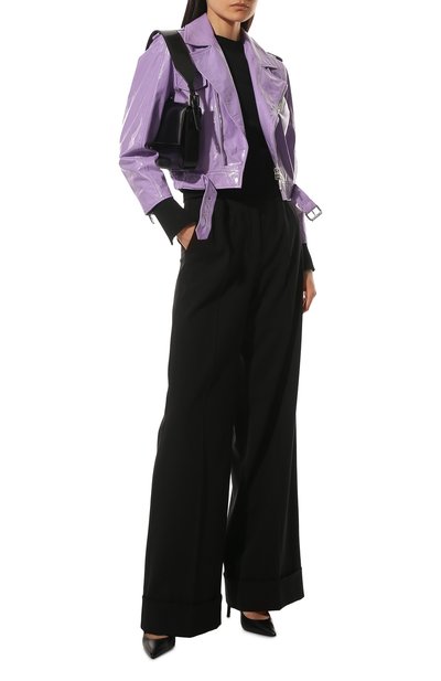 Кожаная куртка DROME сиреневого цвета по цене 112000 руб., арт. DPD3162P/D2092P, фото 2 Кожаная куртка DROME, арт. DPD3162P/D2092P, фото 2