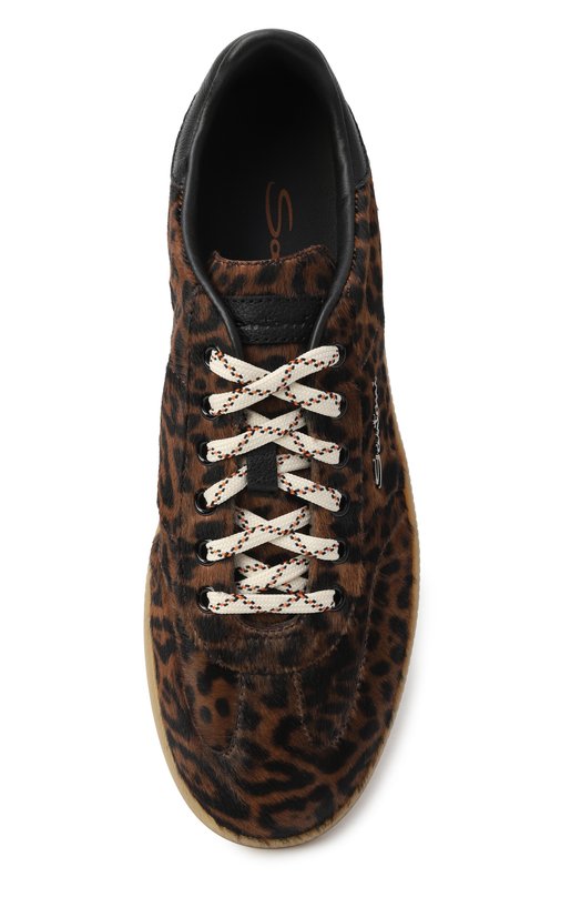 Кожаные кеды Santoni WBPG61425FARNWLE Леопардовый  WBPG61425FARNWLE Фото 6