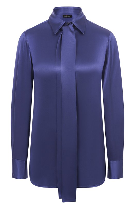 Атласная блузка Kiton D48407 Синий D48407