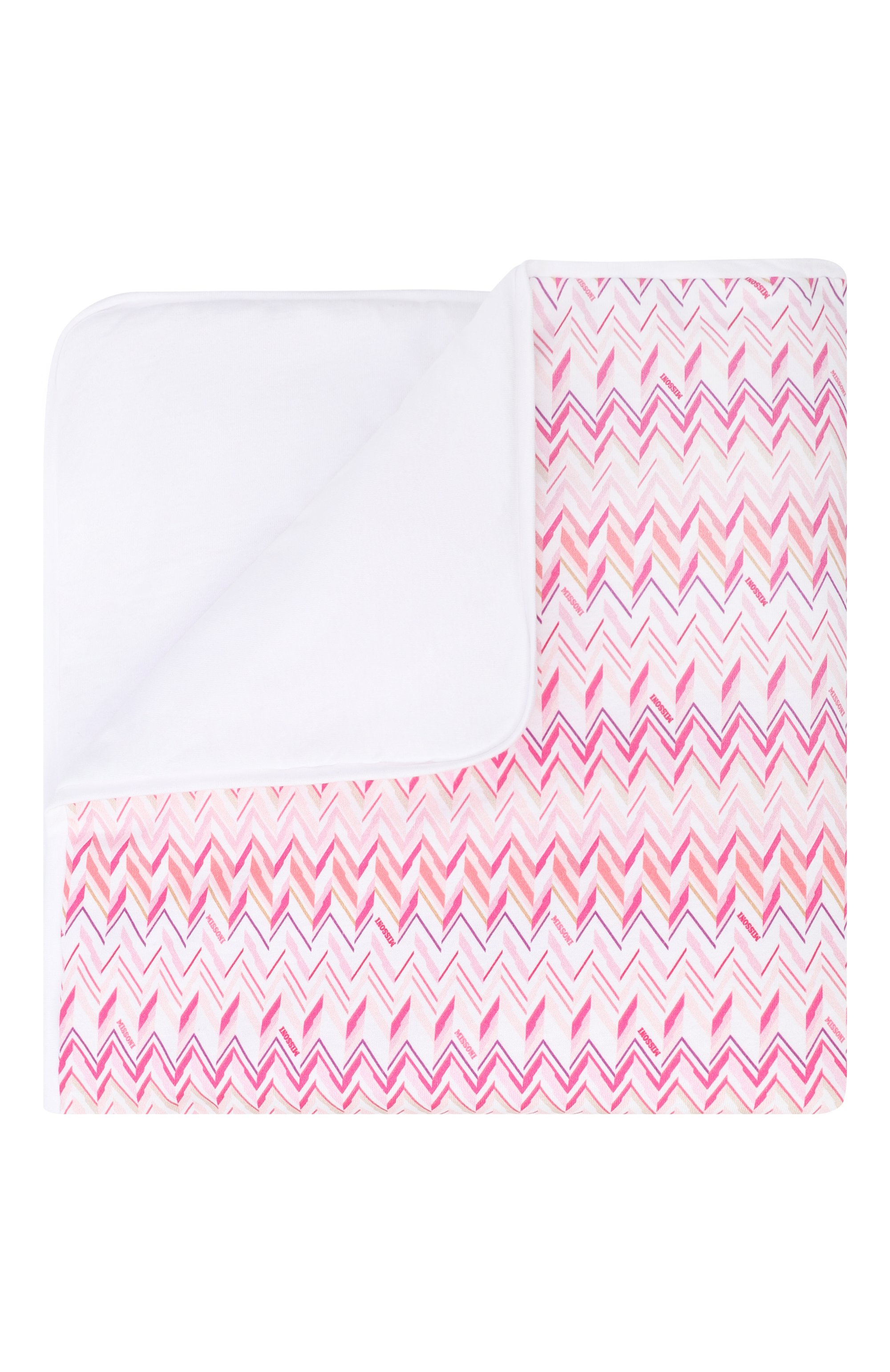 Хлопковое одеяло MISSONI розового цвета по цене 23100 руб., арт. MY0010/Z3674, фото 1 Хлопковое одеяло MISSONI, арт. MY0010/Z3674, фото 1