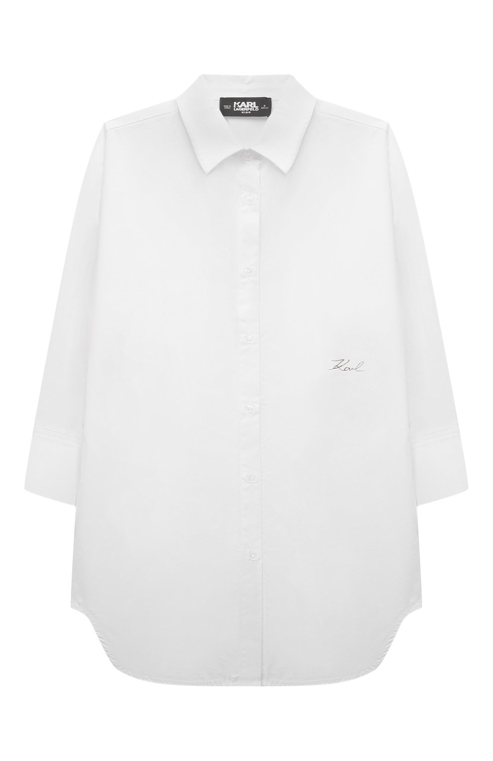Хлопковое платье-рубашка KARL LAGERFELD KIDS, арт. Z30080, фото 1