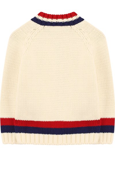 Вязаный кардиган из хлопка на молнии с контрастной отделкой GUCCI, арт. 497614/X3I50, фото 2