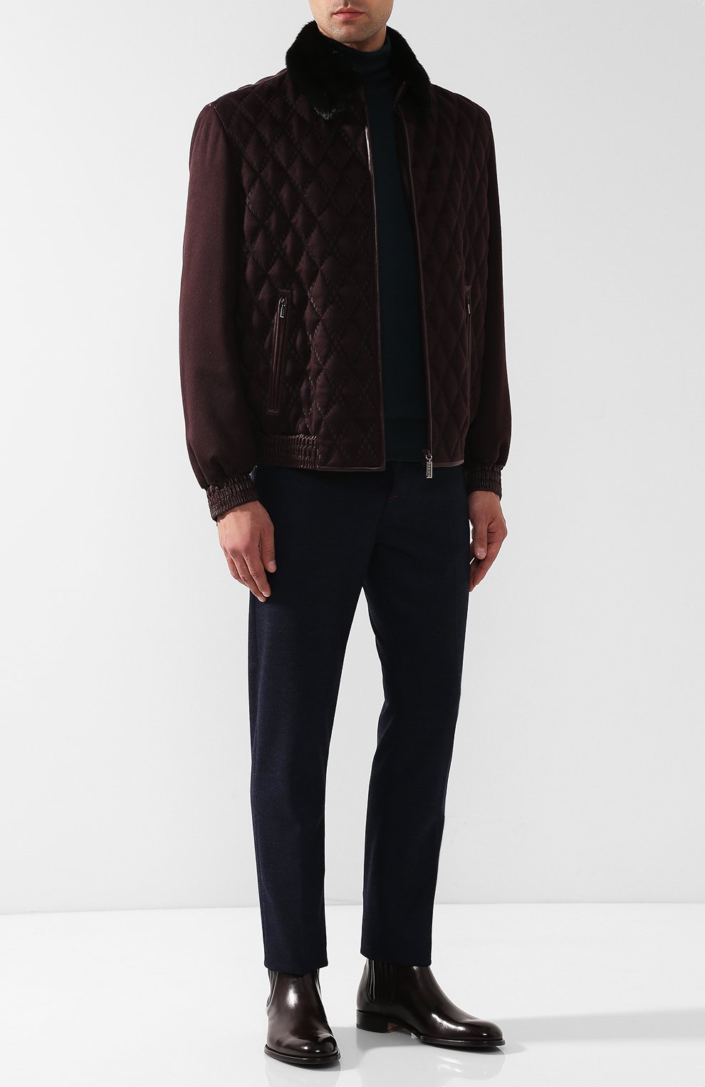 Кашемировый бомбер с воротником из норки ZILLI бордового цвета по цене 1150000 руб., арт. MAQ-EVANS-03001/2005, фото 2 Кашемировый бомбер с воротником из норки ZILLI, арт. MAQ-EVANS-03001/2005, фото 2