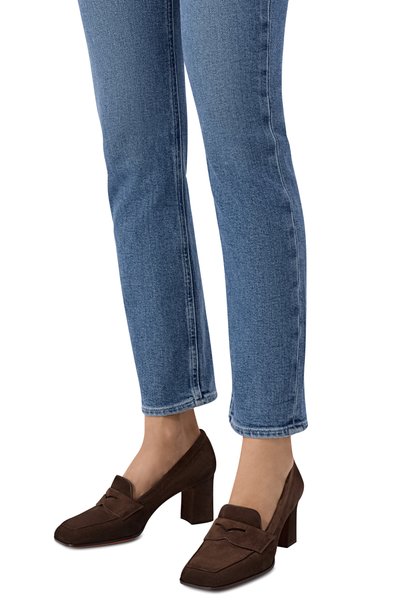 Замшевые туфли SANTONI темно-коричневого цвета по цене 112000 руб., арт. WD0G72446HI2NAEA, фото 2 Замшевые туфли SANTONI, арт. WD0G72446HI2NAEA, фото 2