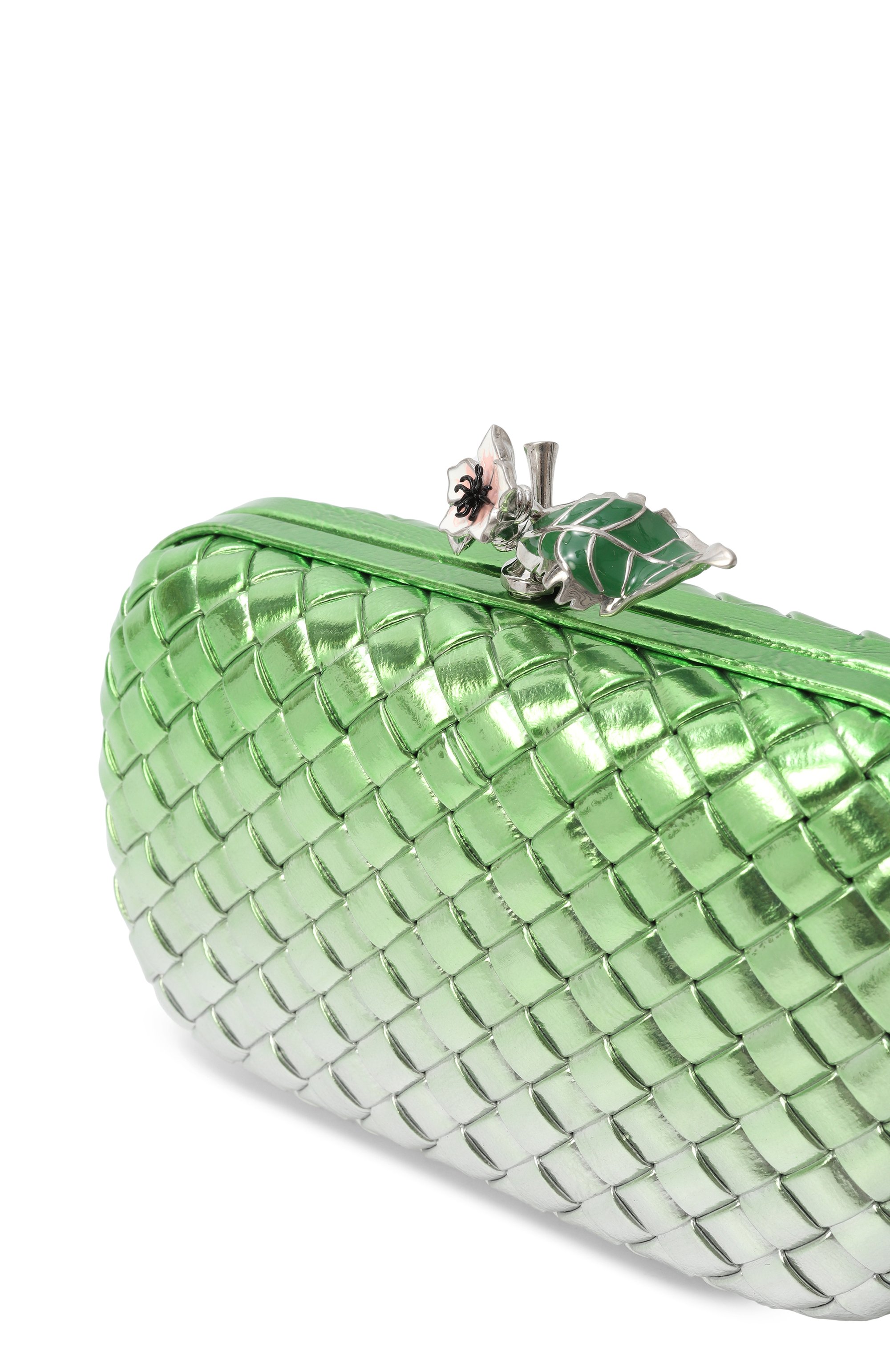 Клатч knot BOTTEGA VENETA зеленого цвета по цене 632000 руб., арт. 826183/V5LB1, фото 3 Клатч knot BOTTEGA VENETA, арт. 826183/V5LB1, фото 3