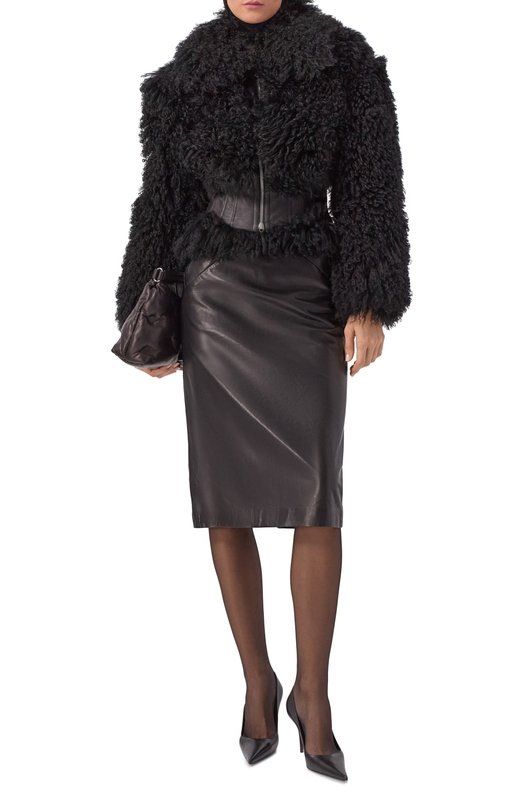 Шуба из овчины Blumarine 4L077A Чёрный  4L077A Фото 2