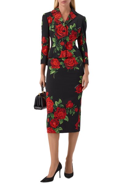 Шелковый жакет DOLCE & GABBANA черного цвета по цене 350000 руб., арт. F26S5T/FSA9R, фото 2 Шелковый жакет DOLCE & GABBANA, арт. F26S5T/FSA9R, фото 2