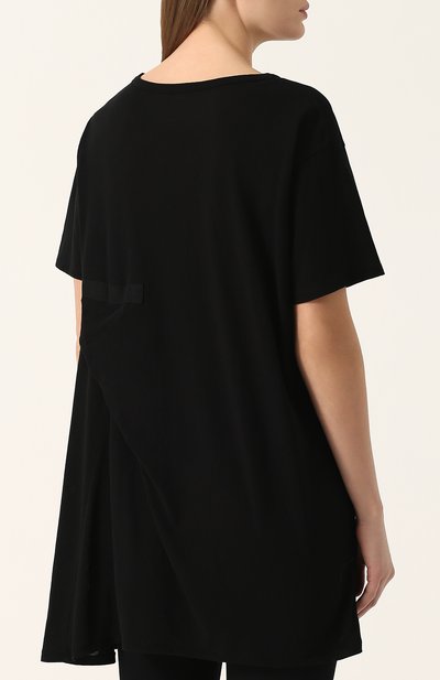 Однотонная хлопковая футболка свободного кроя YOHJI YAMAMOTO, арт. FE-T54-005, фото 4