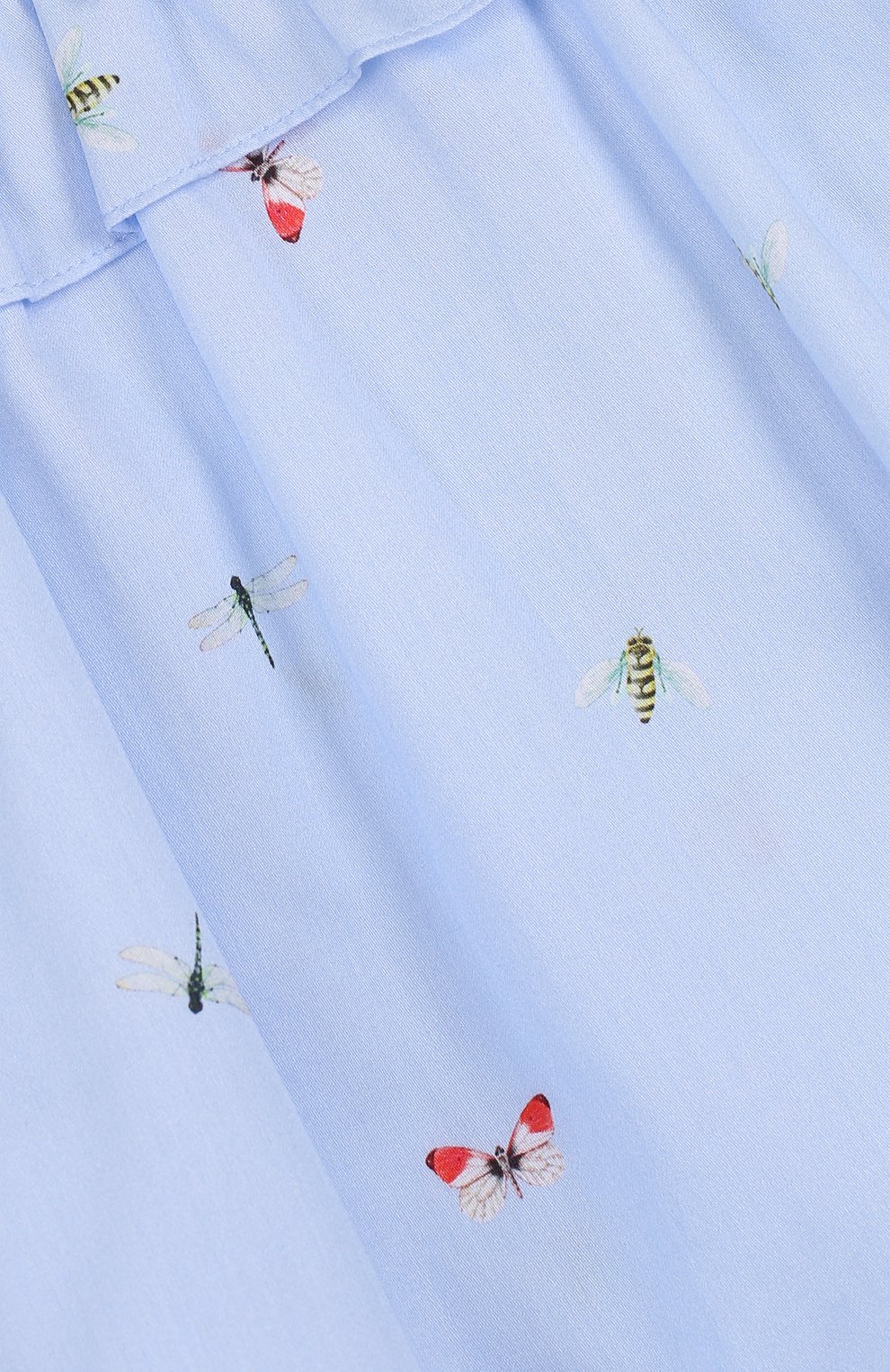 Хлопковое платье с принтом и оборкой IL GUFO голубого цвета по цене 11450 руб., арт. P18VM445C4039/2A, фото 3 Хлопковое платье с принтом и оборкой IL GUFO, арт. P18VM445C4039/2A, фото 3