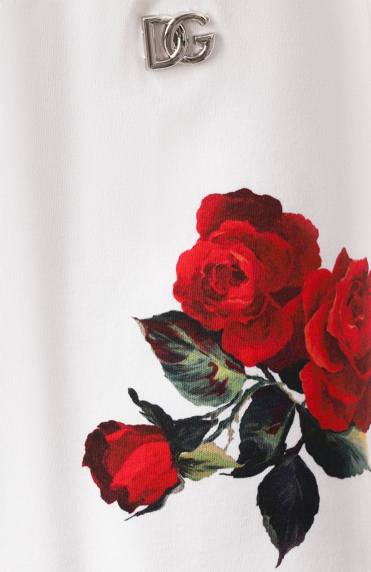 Женские хлопковые шорты DOLCE & GABBANA белого цвета, арт. FTCKKT/GDCZZ | Фото 6 (Длина Ж (юбки, платья, шорты): Мини; Материал внешний: Хлопок; Стили: Спорт-шик; Размерность: Идёт в размер; Автоматизация состава: Проставлено; Автоматизация ТО: Проставлено)