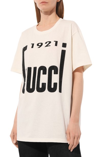 Хлопковая футболка GUCCI, арт. 615044 XJDZT, фото 3