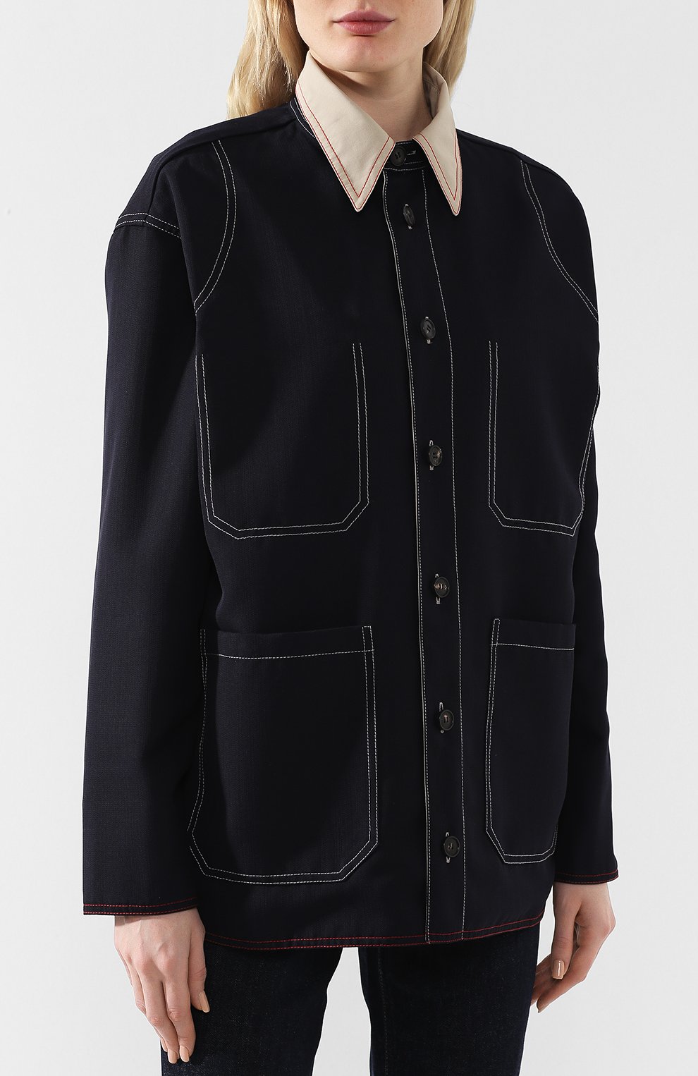 Двусторонняя куртка из хлопка VICTORIA BECKHAM, арт. JK 0VR 5736 PSS19 TECHNICAL P0PLIN, фото 6