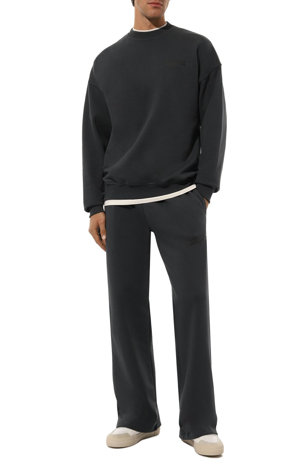 Хлопковый свитшот COMME DES FUCKDOWN темно-серого цвета по цене 11100 руб., арт. CFABM01326, фото 2 Хлопковый свитшот COMME DES FUCKDOWN, арт. CFABM01326, фото 2