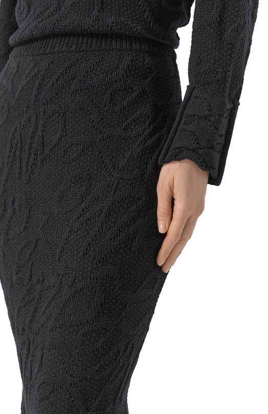 Юбка из хлопка и вискозы AND the brand S26-SK052-0704-900 Чёрный  S26-SK052-0704-900 Фото 5