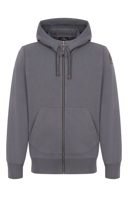Мужской хлопковая толстовка PARAJUMPERS темно-серого цвета, арт. PMFLEY24 | Фото 1 (Драгоценные камни: Проставлено; Рукава: Длинные; Материал сплава: Проставлено; Материал внешний: Хлопок; Длина (для топов): Стандартные)